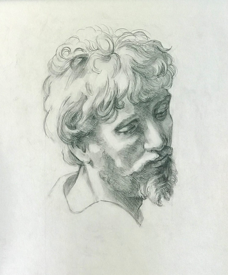 рисунок голова молодого апостола